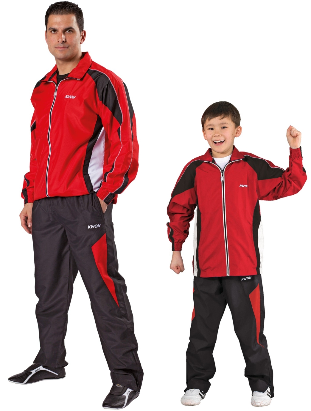 Trainingsanzug Performance Micro rot/schwarz