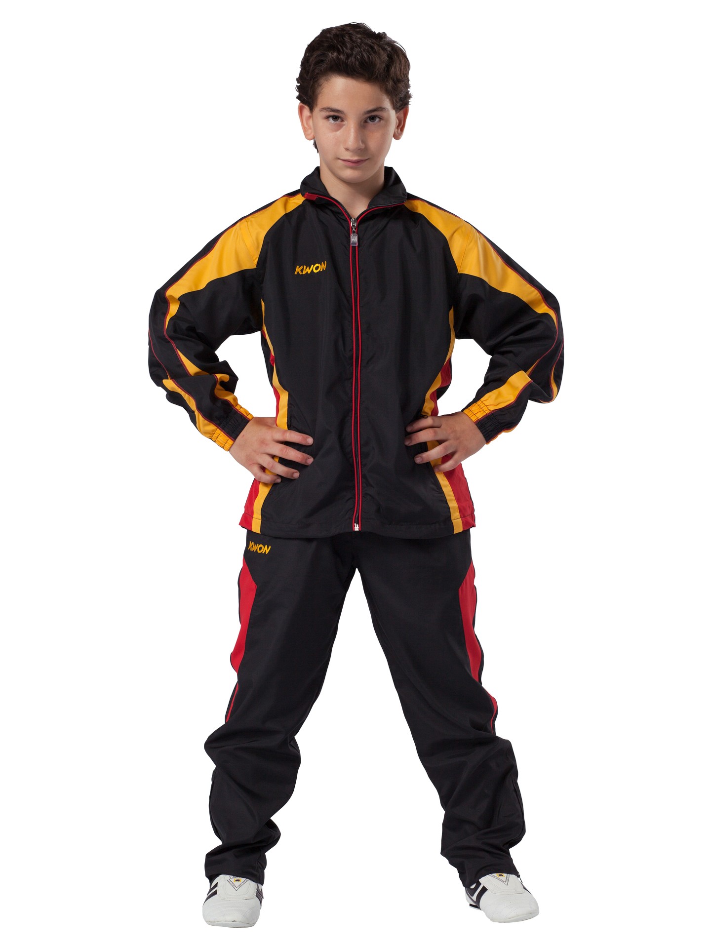 Trainingsanzug Performance Micro  schwarz/rot/gelb