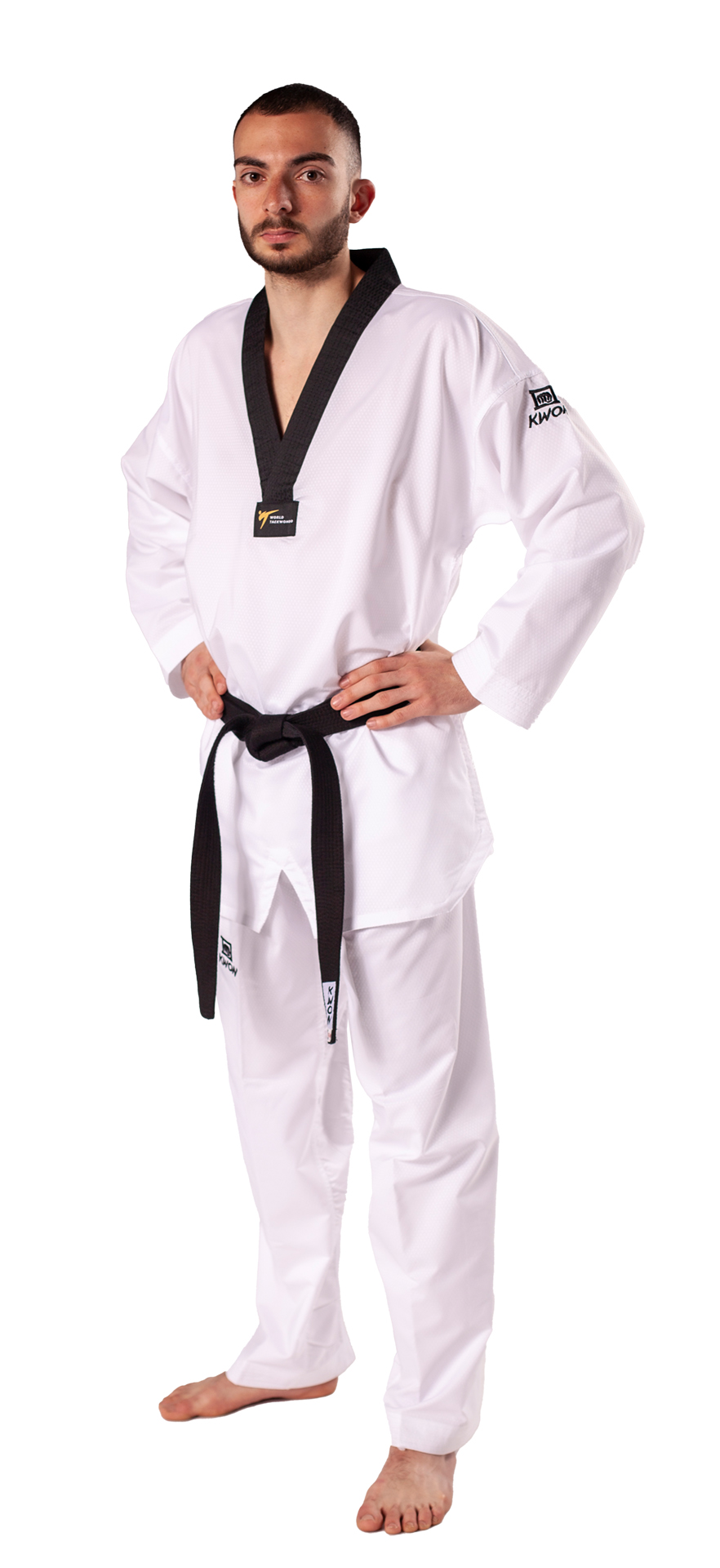 Taekwondo Anzug Revolution schwarzes Revers - WT anerkannt