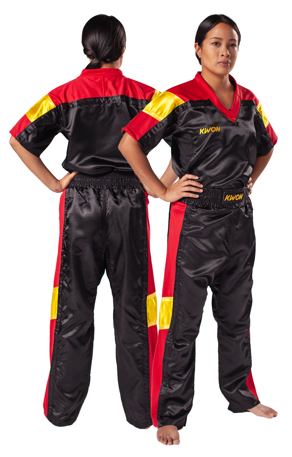 Kickboxanzug Nation schwarz/rot/gold