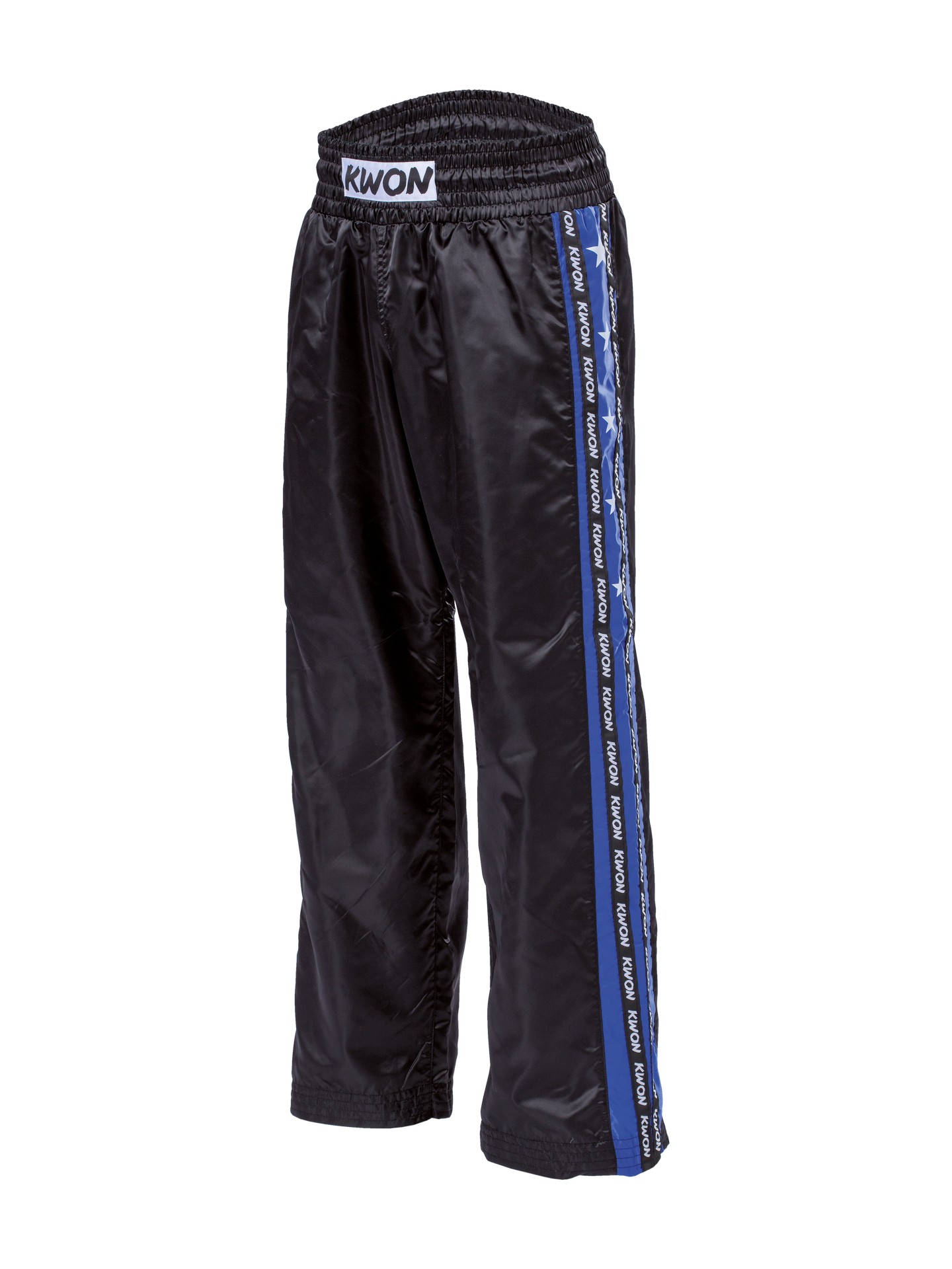 Satinhose Profi-Design blaue Seitenstreifen