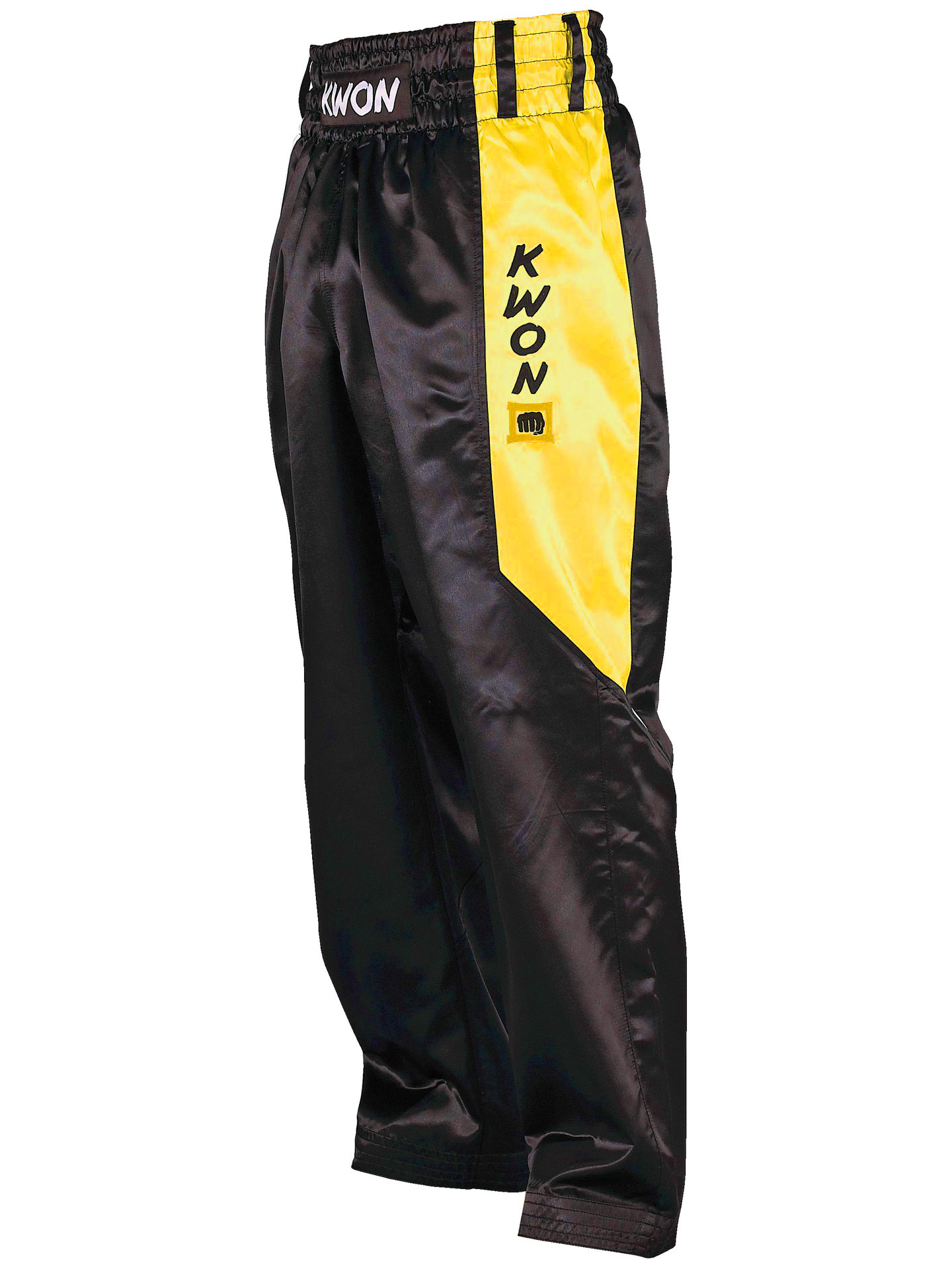 Satinhose schwarz/gold