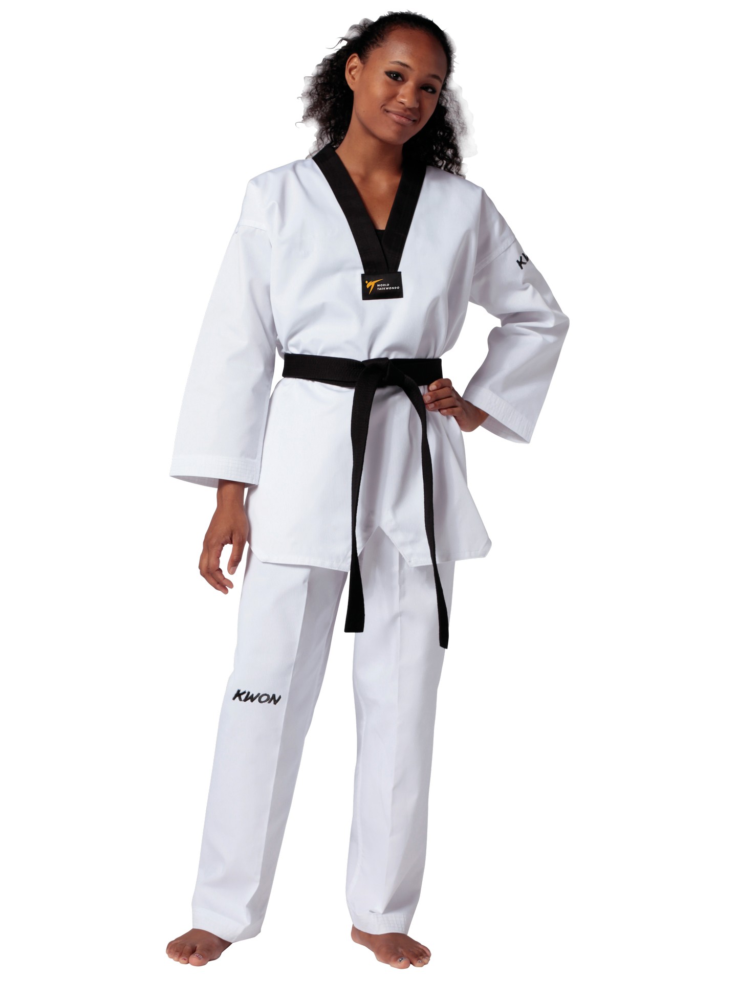 Taekwondo Anzug Victory schwarzes Revers - WT anerkannt
