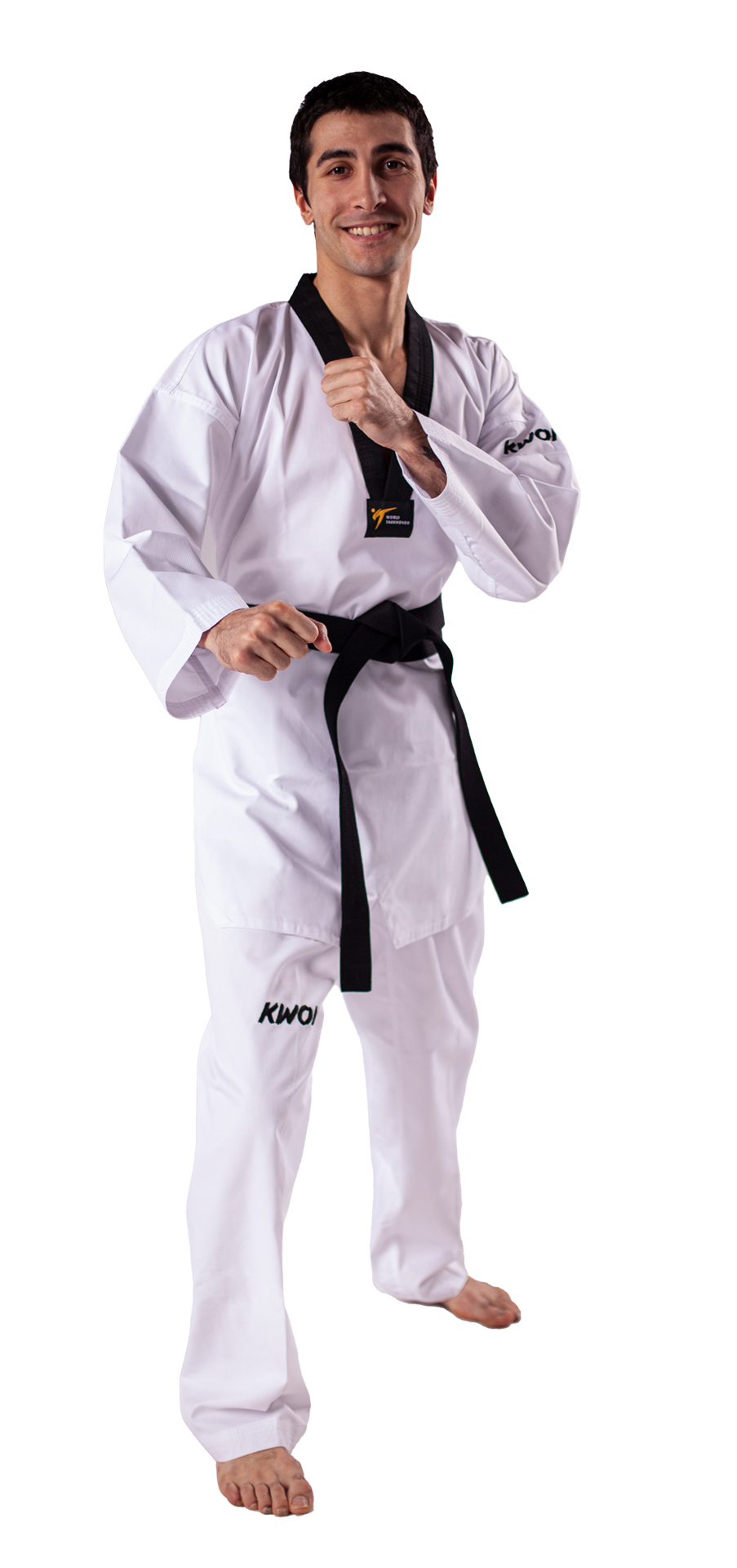 Taekwondo Anzug Victory schwarzes Revers - WT anerkannt