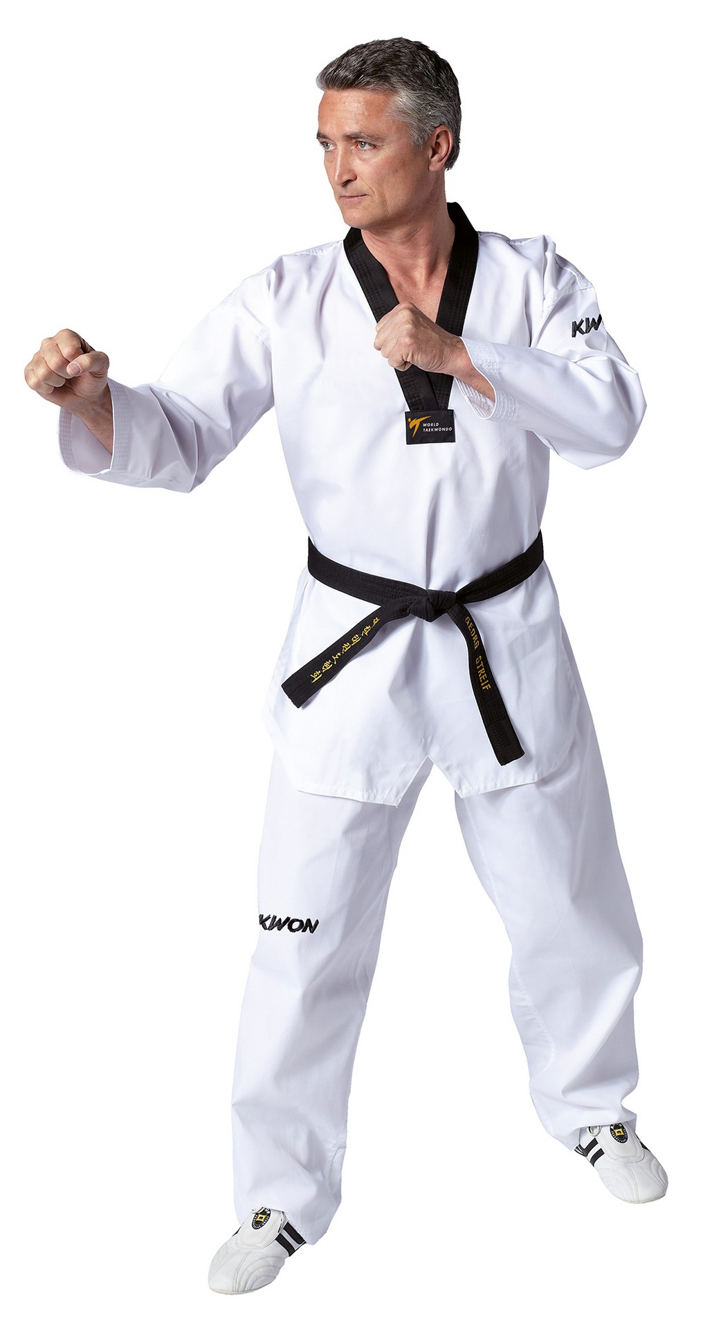 Taekwondo Anzug Victory schwarzes Revers - WT anerkannt