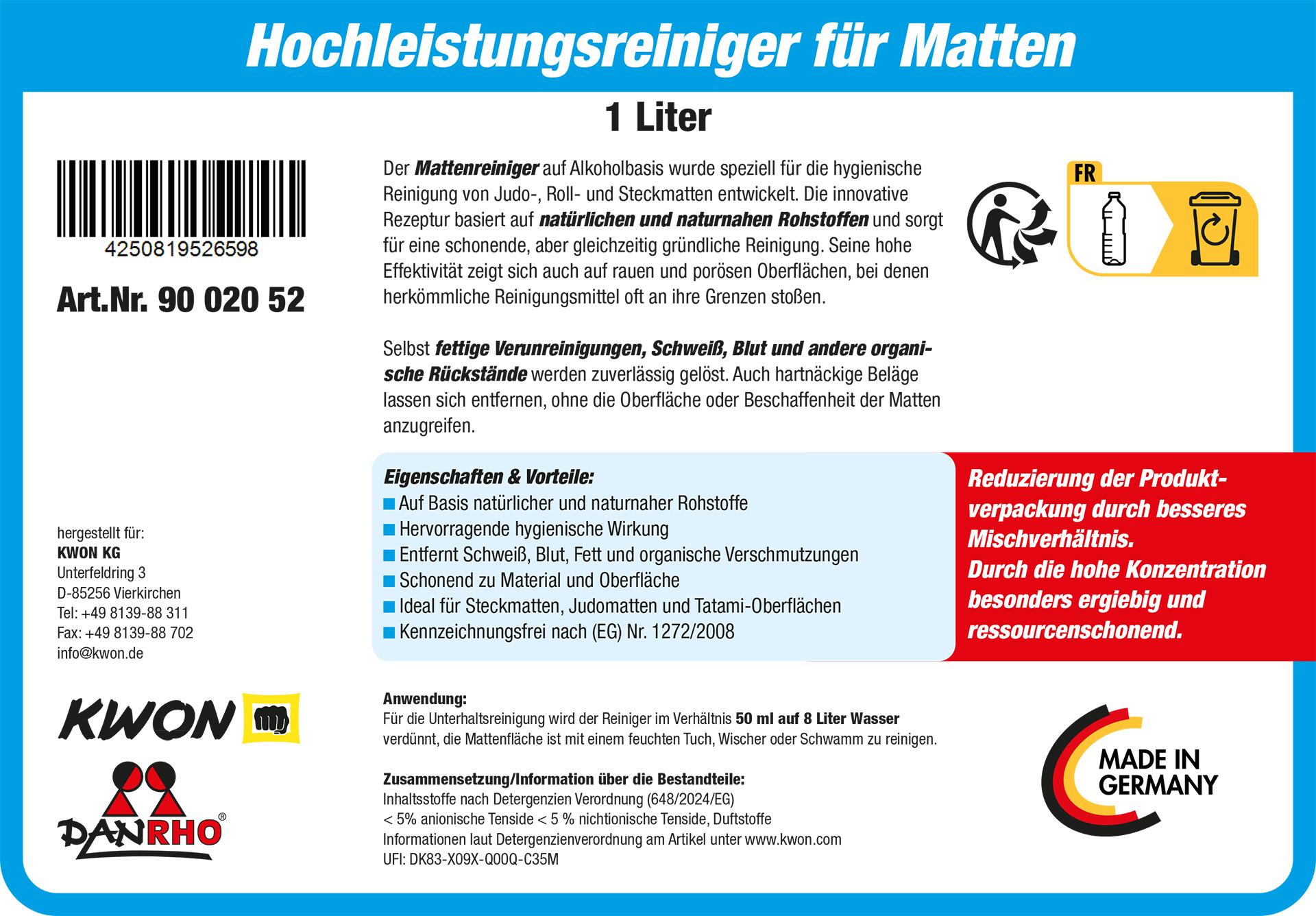 Hochleistungsreiniger für Matten 1 Liter