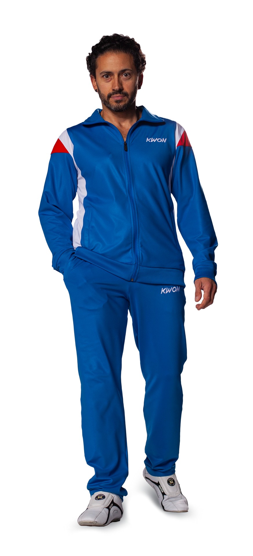 Trainingsanzug 1980 blau/weiß/rot